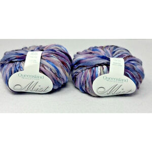 Queensland Collection MIST Yarn Purple ~ 50g/54yds Lot of 2 Color 8 Wool/Acrylic